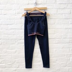 Outdoor Voices || Ribbed Seamless Set Bra Leggings Black S Top‎ M Bottoms